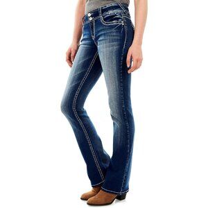 Bootcut Jeans Women Mid Rise Curvy Insta Stretch Denim Sizes 0-24